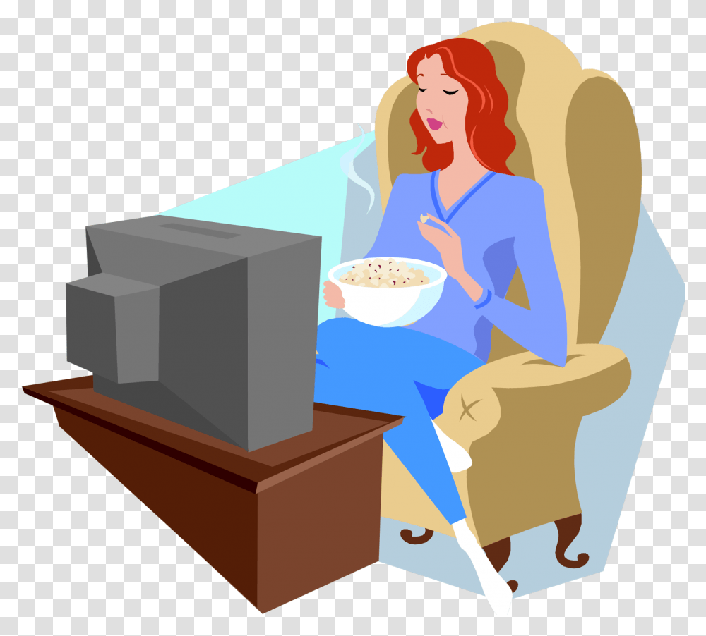 Watching Tv Clipart, Washing, Bowl, Female, Eating Transparent Png