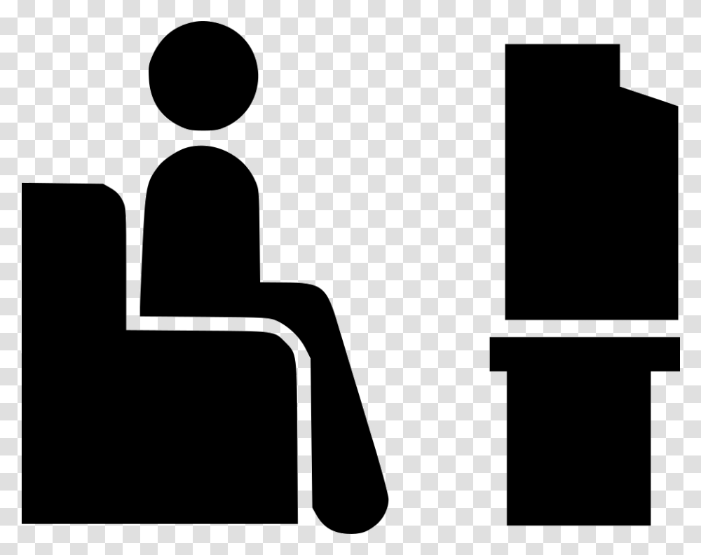 Watching Tv Watching Tv Icon, Silhouette, Chair Transparent Png