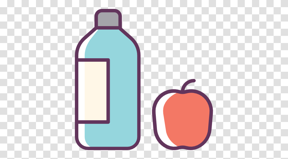 Water Apple Food Drink Fruit Free Water Bottle And Food Clipart, Plant, Label, Text Transparent Png