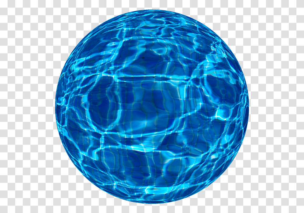 Water Ball Deco Blue Mirroring Bluish Esfera De Agua, Sphere, Ornament, Pattern, Crystal Transparent Png