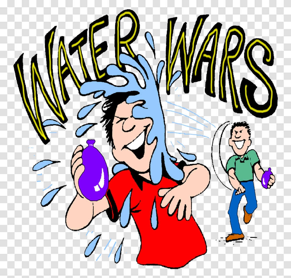 Water Balloon Fight Cartoon, Person, Comics, Book Transparent Png
