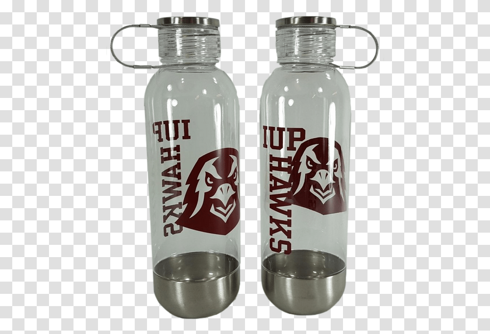 Water Bottle Clear Hawk Head Logo, Shaker, Glass, Cylinder Transparent Png