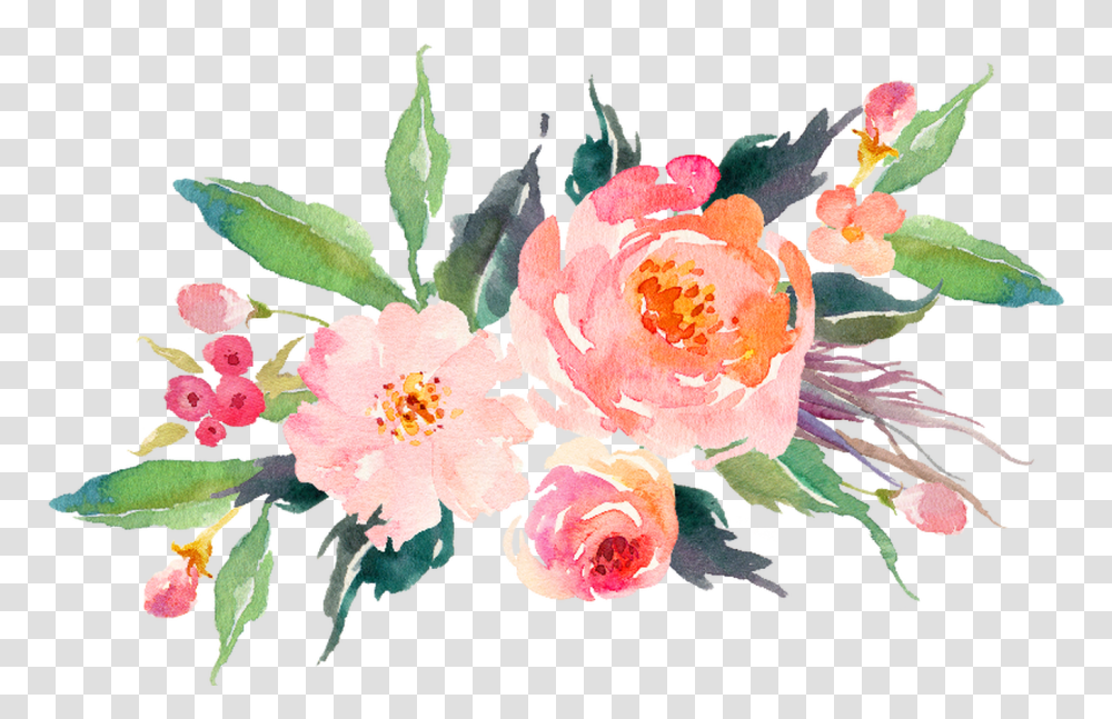 Water Color Flower Clip Freeuse Watercolor Flowers Background, Plant, Blossom, Peony, Rose Transparent Png