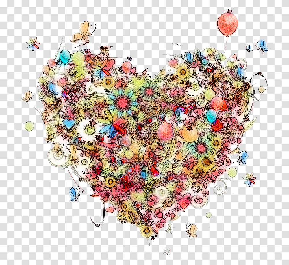 Water Color Heart, Collage, Poster, Advertisement Transparent Png