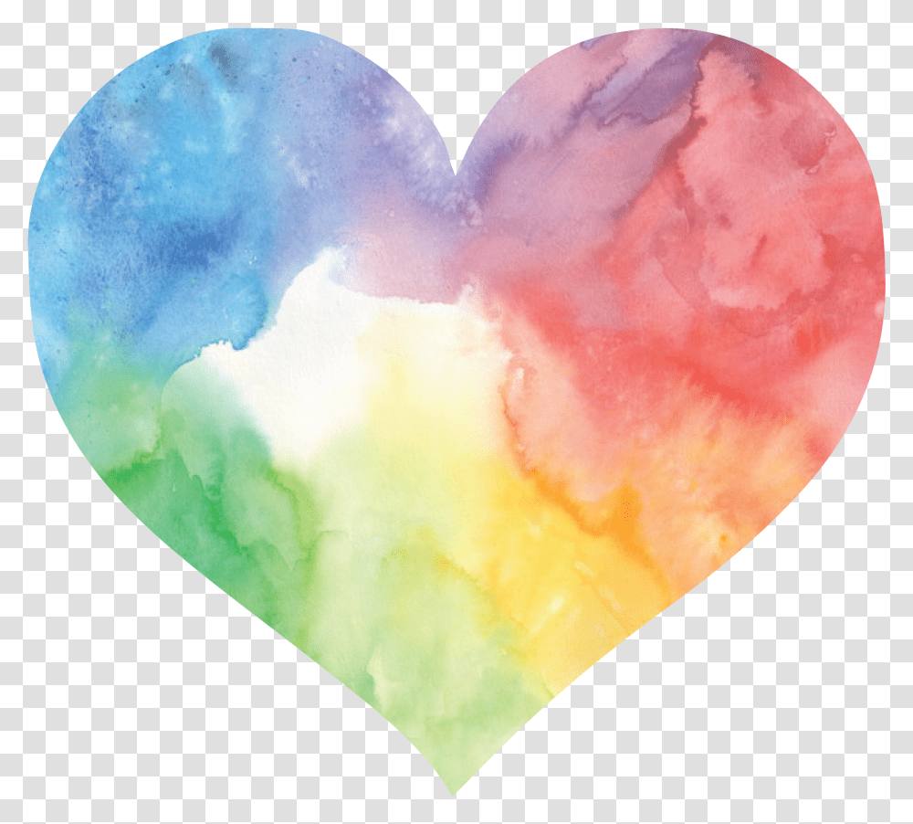 Water Color Heart Watercolor Rainbow Heart Watercolor Rainbow Heart, Mineral, Crystal, Plectrum, Sweets Transparent Png