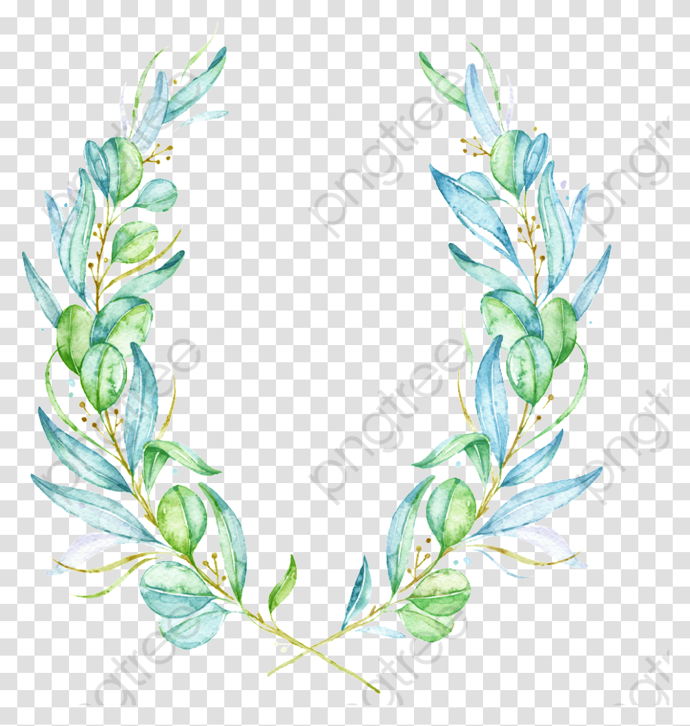 Water Color Leaves And Flowers, Plant, Pattern, Petal, Leaf Transparent Png
