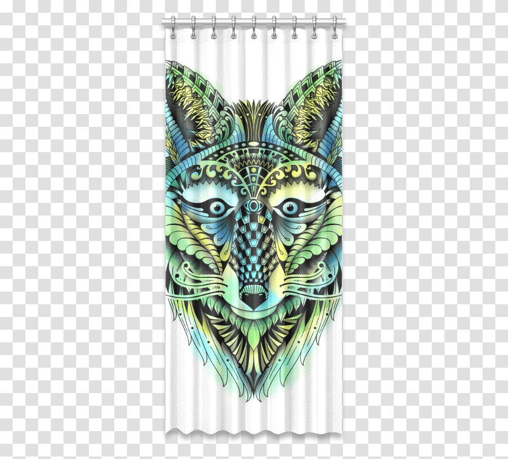 Water Color Ornate Foxy Wolf Head Ornate Drawing Window Tiger, Doodle, Skin, Modern Art Transparent Png