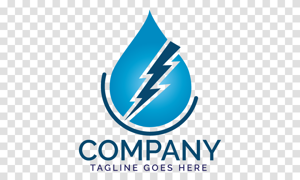 Water Drop And Lightning Bolt Logo Graphic Design, Poster, Advertisement, Trademark Transparent Png