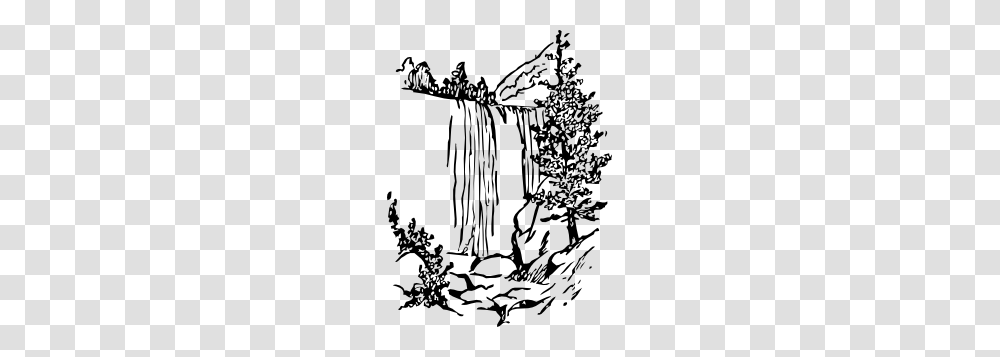 Water Fall Clip Art, Plant, Tree, Stencil Transparent Png