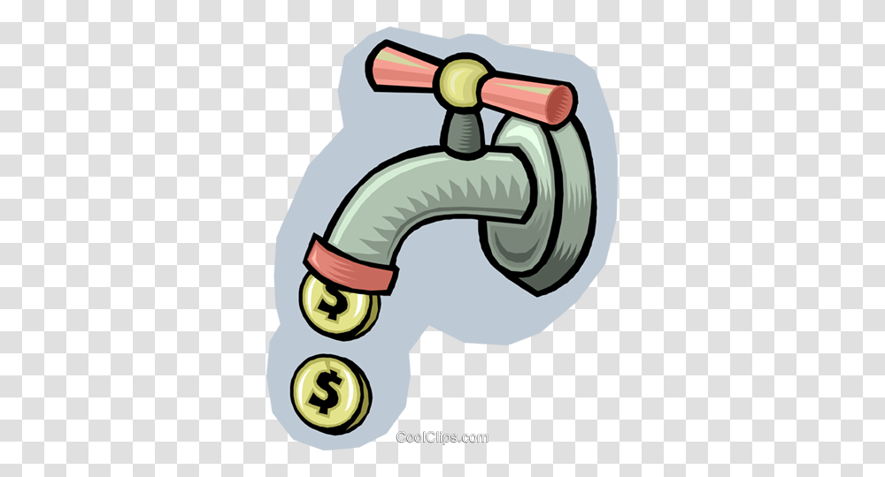 Water Faucet Dripping Coins Royalty Free Vector Clip Art, Plumbing, Label, Sink Faucet Transparent Png