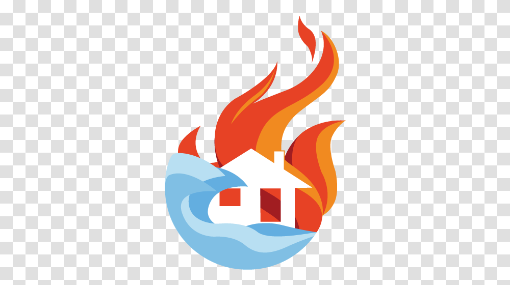 Water Fire Storm Damage Cleanup Premier Restoration Inc Home Restoration Logo, Flame, Symbol, Bonfire, Poster Transparent Png