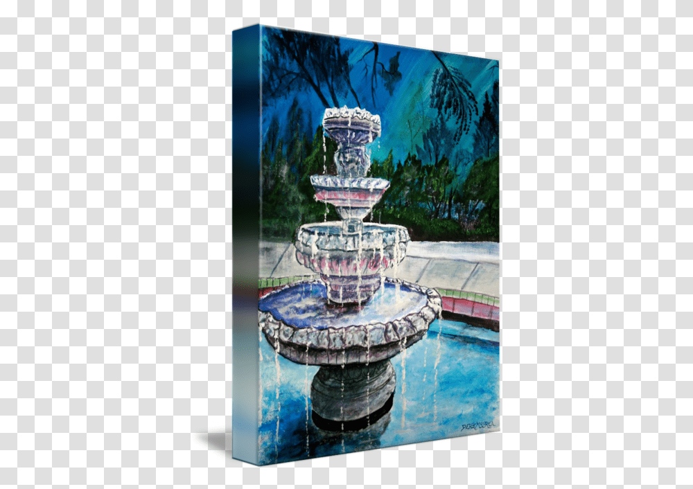 Water Fountain Acrylic Painting By Derek Mccrea Water Fountain Painting, Statue Transparent Png