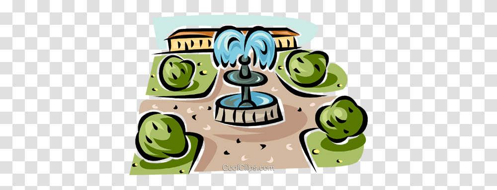 Water Fountain Royalty Free Vector Clip Art Illustration, Doodle, Drawing, Plant Transparent Png