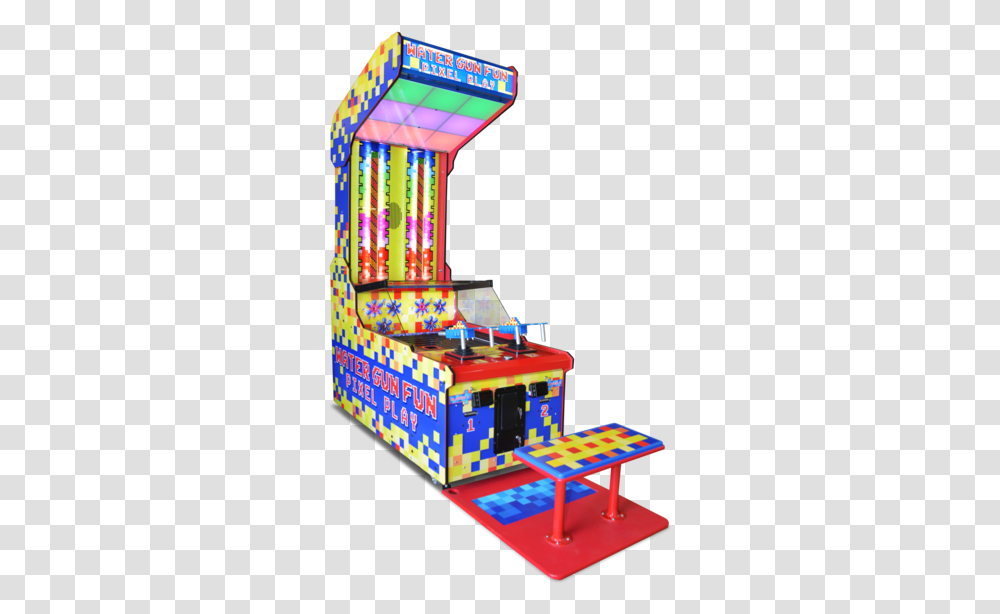 Water Gun Fun Pixel Play 2 Player Arcade Version Arcade Water Gun Game, Toy, Arcade Game Machine Transparent Png