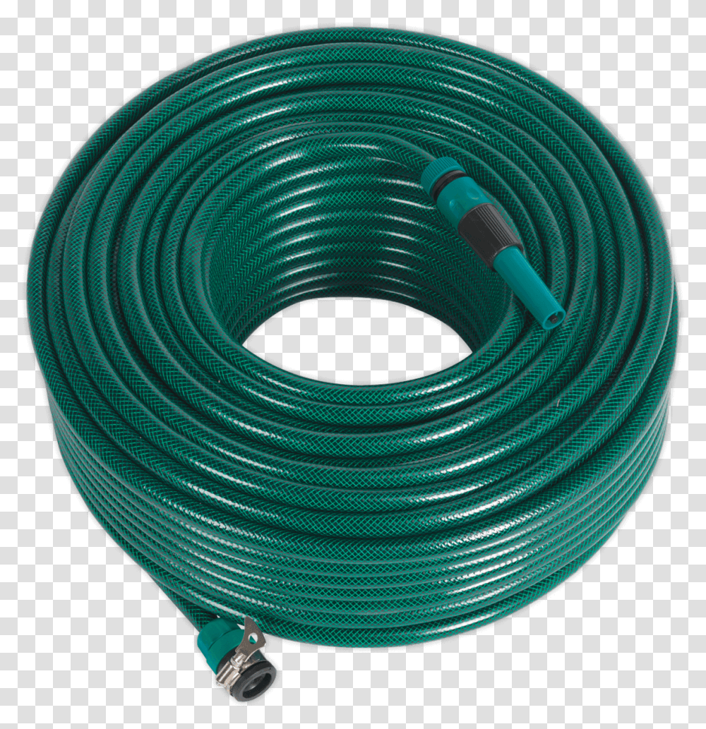 Water Hose 80m With Fittings Wire, Tape, Coil, Spiral, Cable Transparent Png