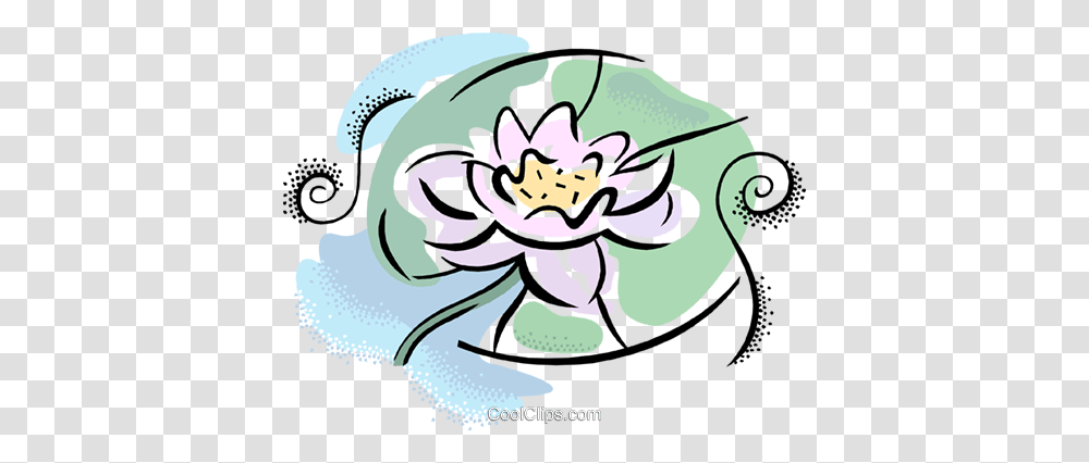 Water Lily Royalty Free Vector Clip Art Illustration, Floral Design, Pattern, Spider Transparent Png