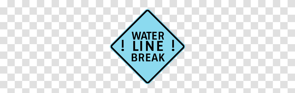 Water Line Break Affecting Hartland Road, Sign, Road Sign, Triangle Transparent Png