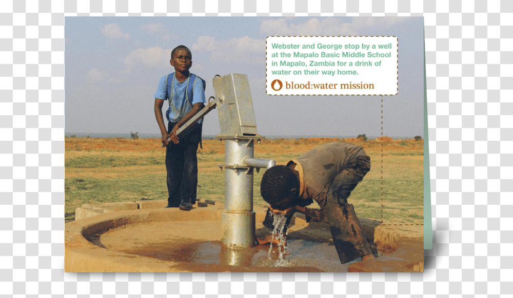 Water Mission Pump, Person, Soil, Pants Transparent Png