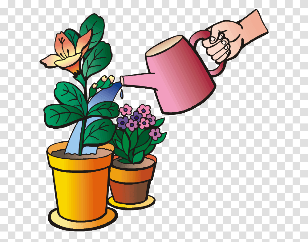 Water Plant Clipart, Tin, Can, Watering Can, Flower Transparent Png