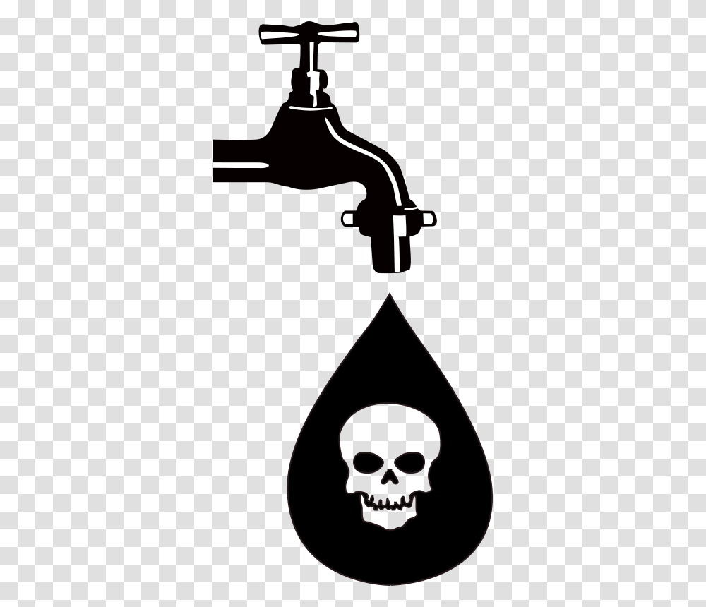 Water Pollution Water Pollution Symbol Black And White, Indoors, Sink, Sink Faucet Transparent Png