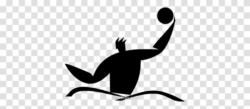 Water Polo Player Royalty Free Vector Clip Art Illustration, Silhouette, Person, Human, Bird Transparent Png
