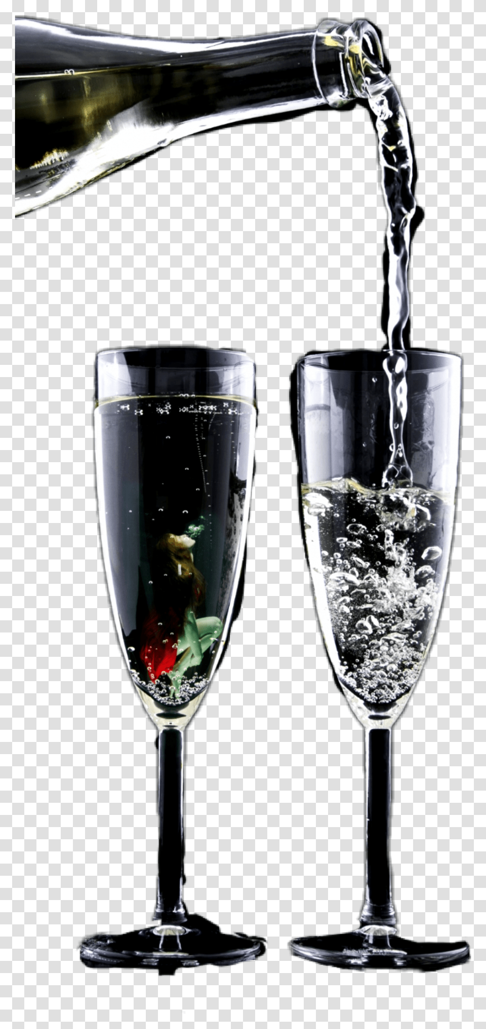 Water Pouring Bottle Hwineglass Bubbles Bottle, Goblet, Wine Glass, Alcohol, Beverage Transparent Png