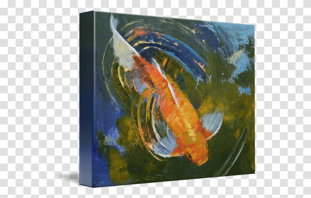 Water Ripples By Michael Creese Acrylic Fish In Water Painting, Animal, Art, Carp, Goldfish Transparent Png