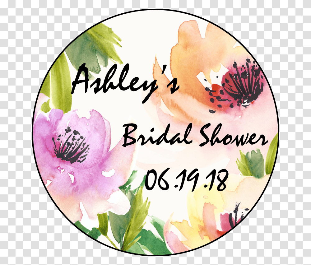 Water Rose Bridal Shower Favor Personalized Candle, Label, Birthday Cake, Dessert Transparent Png