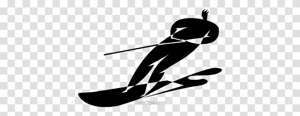 Water Skiing Royalty Free Vector Clip Art Illustration, Vehicle, Transportation, Airplane, Aircraft Transparent Png