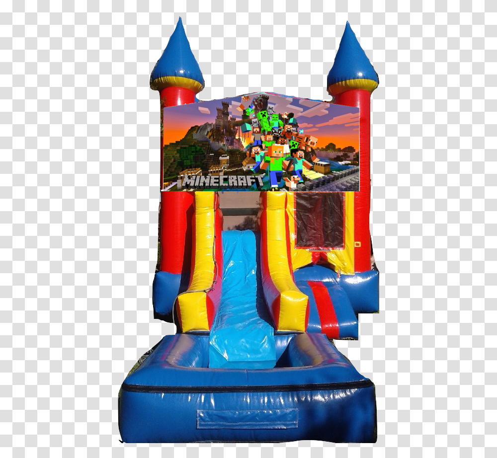 Water Slide Castle Combo Front Jumper - Minecraft 220day Water Paw Patrol Slide, Toy, Inflatable Transparent Png