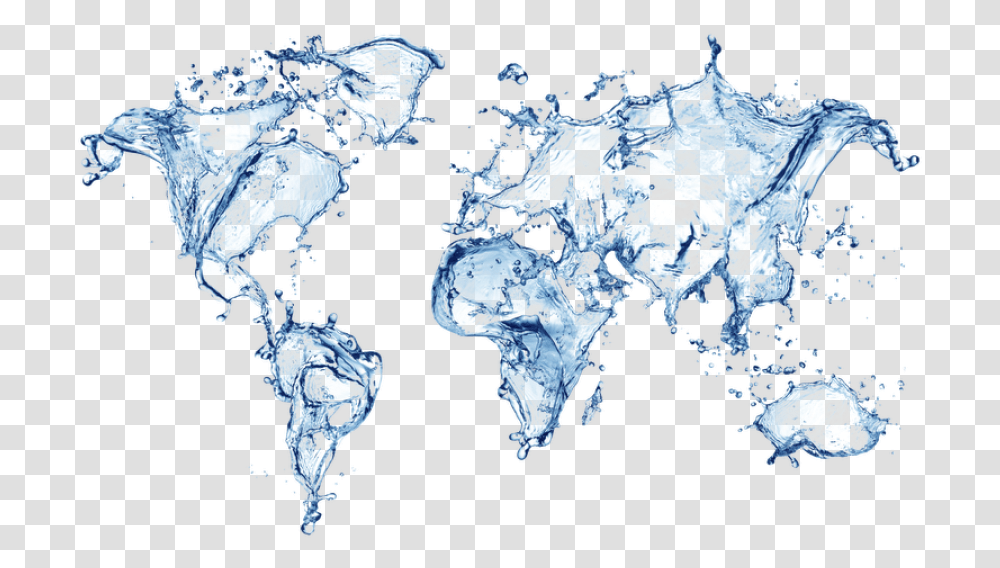 Water Smash Image Map Of World Design, Outdoors, Nature, Ice, Snow Transparent Png