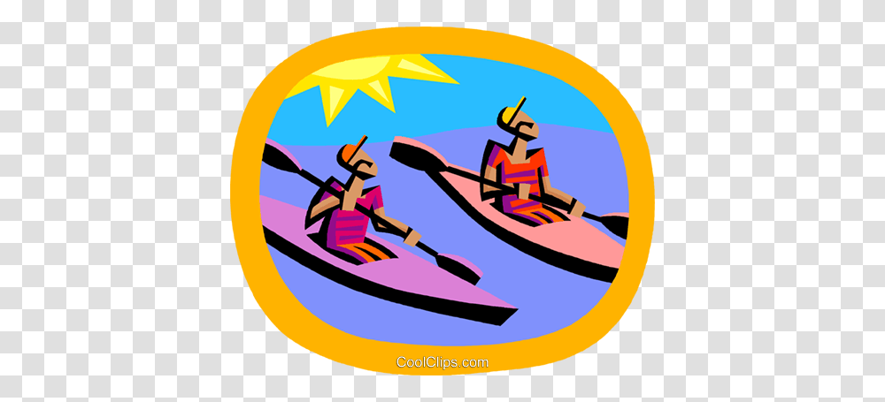 Water Sports Kayaking Royalty Free Vector Clip Art Illustration, Boat, Vehicle, Transportation, Rowboat Transparent Png