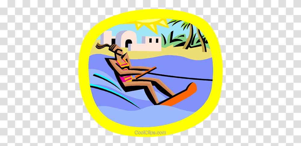Water Sports Water Skiing Royalty Free Vector Clip Art, Sled, Bobsled Transparent Png