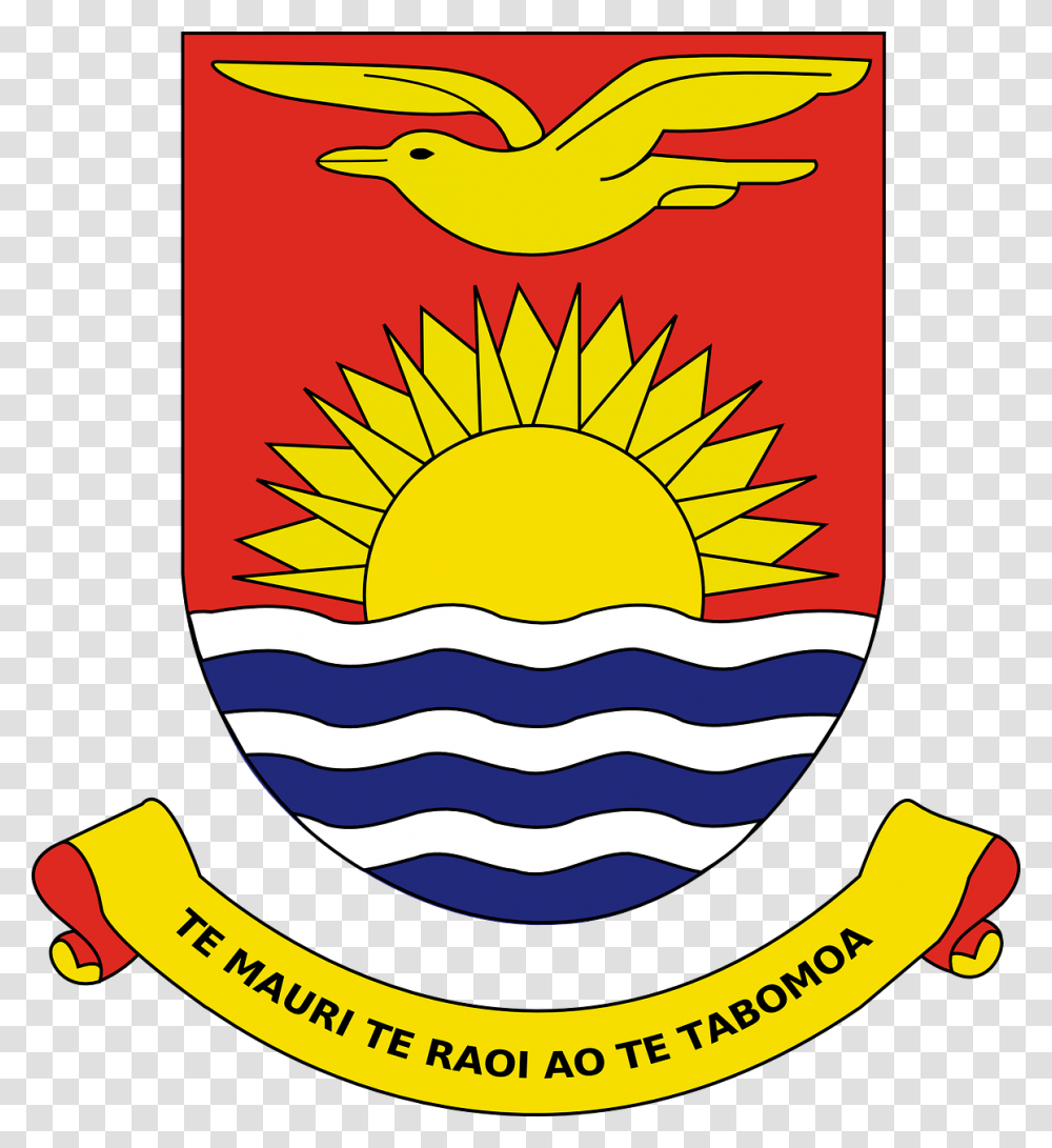 Water Sun Ribbon Bird Flying Coat Arms Kiribati Kiribati Coat Of Arms, Logo, Trademark, Animal Transparent Png