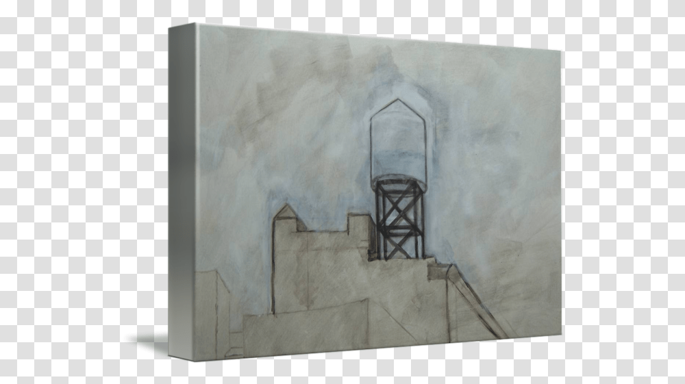 Water Tower Study Visual Arts, Painting, Wall, Drawing, Architecture Transparent Png