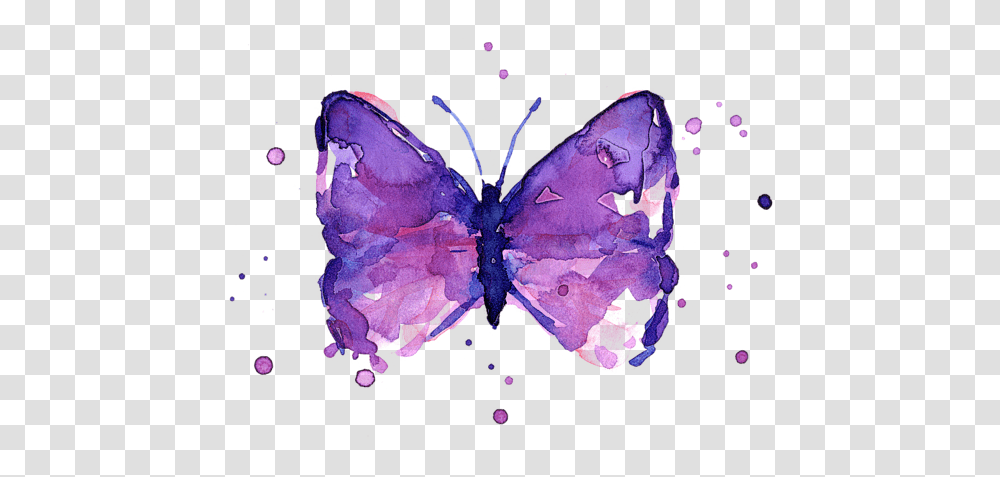Watercolor Abstract Butterfly Watercolor Painting, Purple, Insect, Invertebrate, Animal Transparent Png