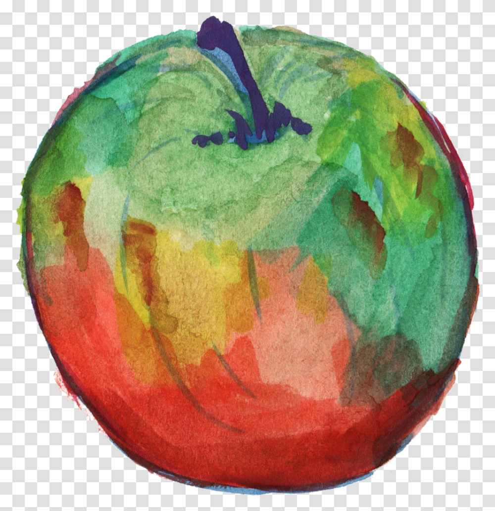Watercolor Apple Onlygfxcom Fruit, Sphere, Outer Space, Astronomy, Universe Transparent Png