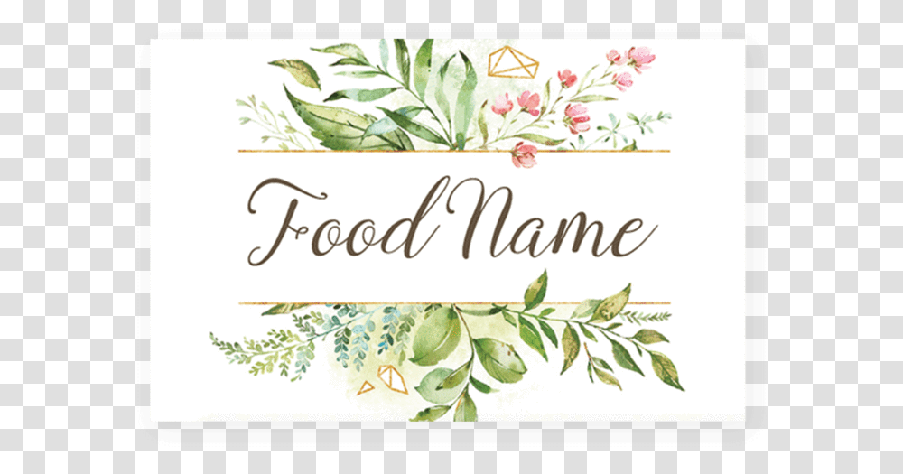 Watercolor Baby Shower Food Tent Cards Watercolor Painting, Text, Label, Potted Plant, Vase Transparent Png