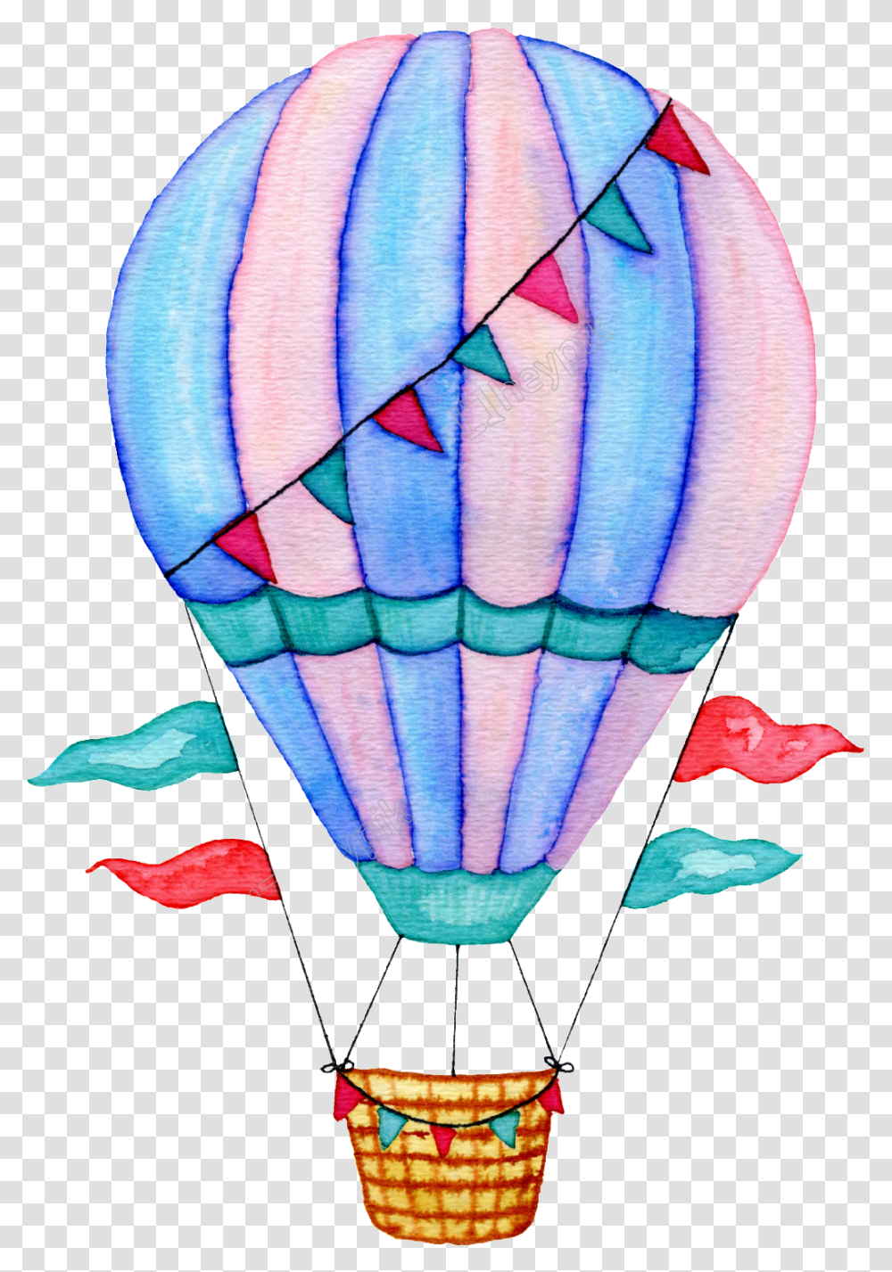 Watercolor Balloons Hot Air Balloon Watercolor, Aircraft, Vehicle, Transportation, Scarf Transparent Png