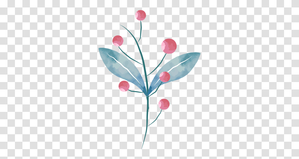 Watercolor Berries Leaves & Svg Vector File Twig, Plant, Flower, Petal, Tree Transparent Png