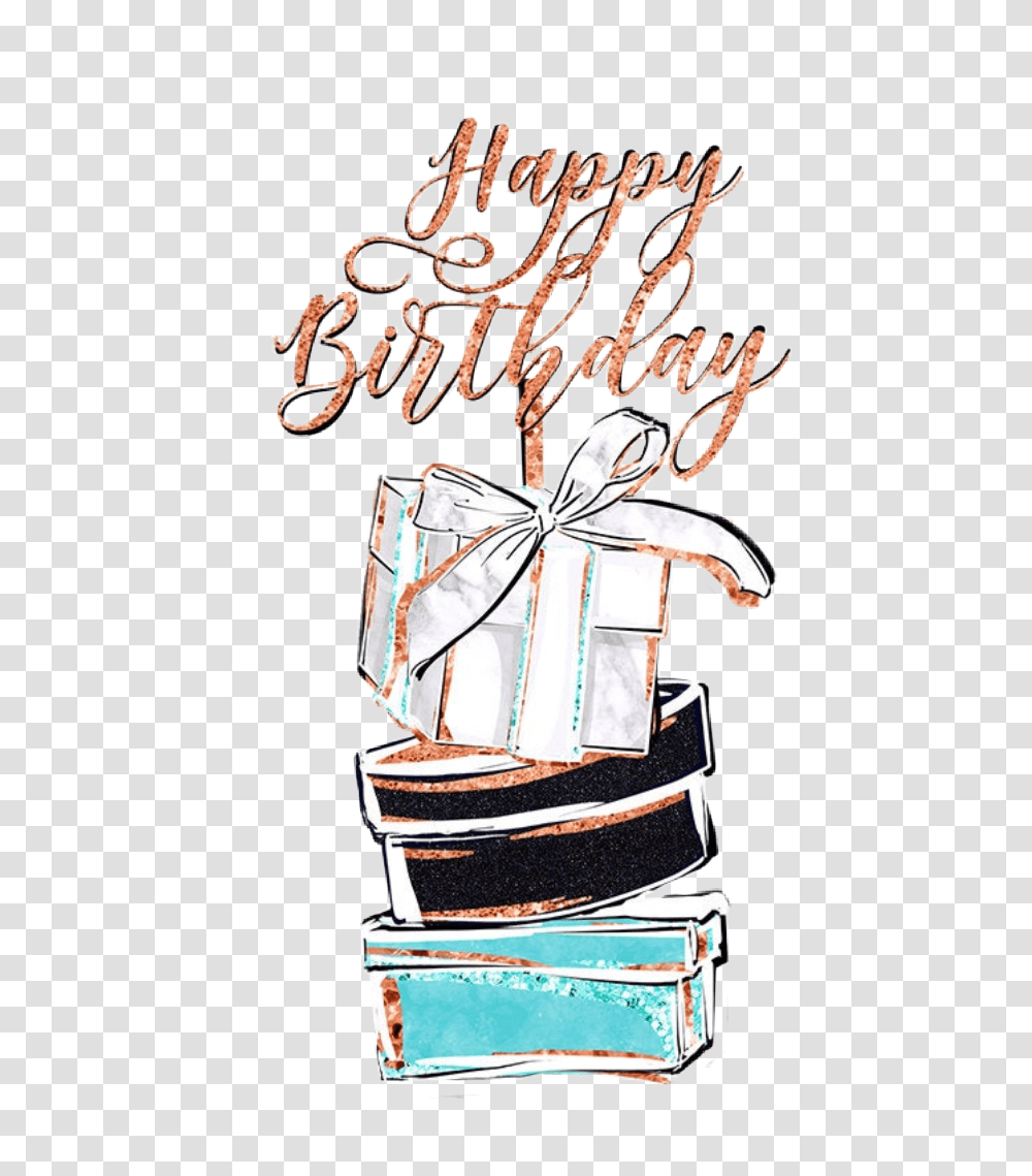 Watercolor Birthday Gifts Cake Happybirthday Happy, Wedding Cake, Dessert, Food Transparent Png
