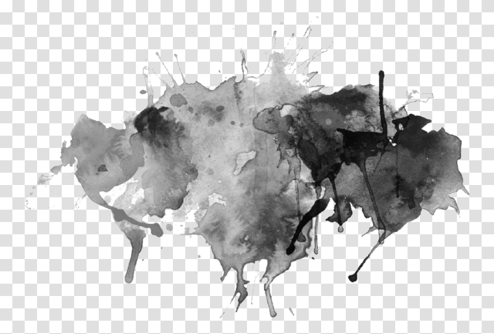 Watercolor Black Splatter, Stain, Soil, Smoke, Tar Transparent Png