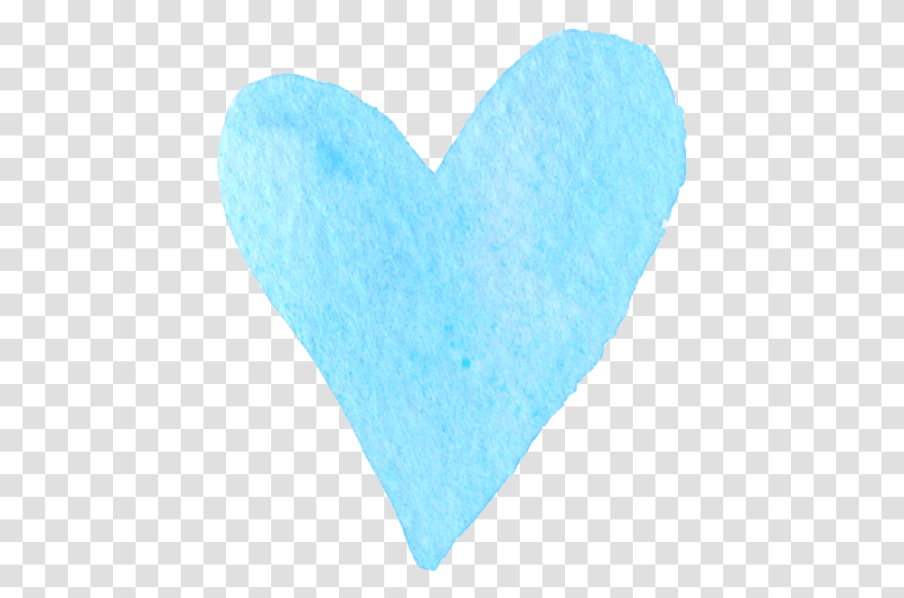 Watercolor Blue Heart Download Heart, Rug Transparent Png