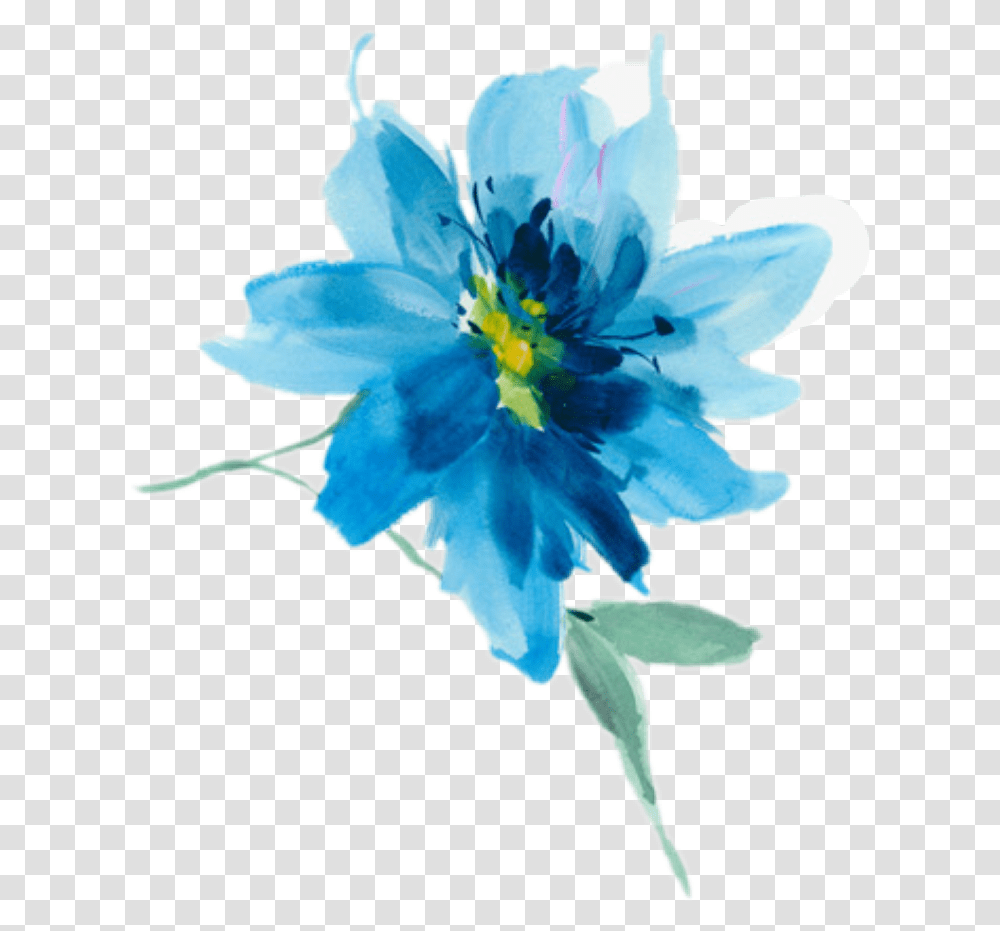 Watercolor Blueflower Sticker By Janet Murphy Flores Azules, Plant, Anther, Blossom, Pollen Transparent Png