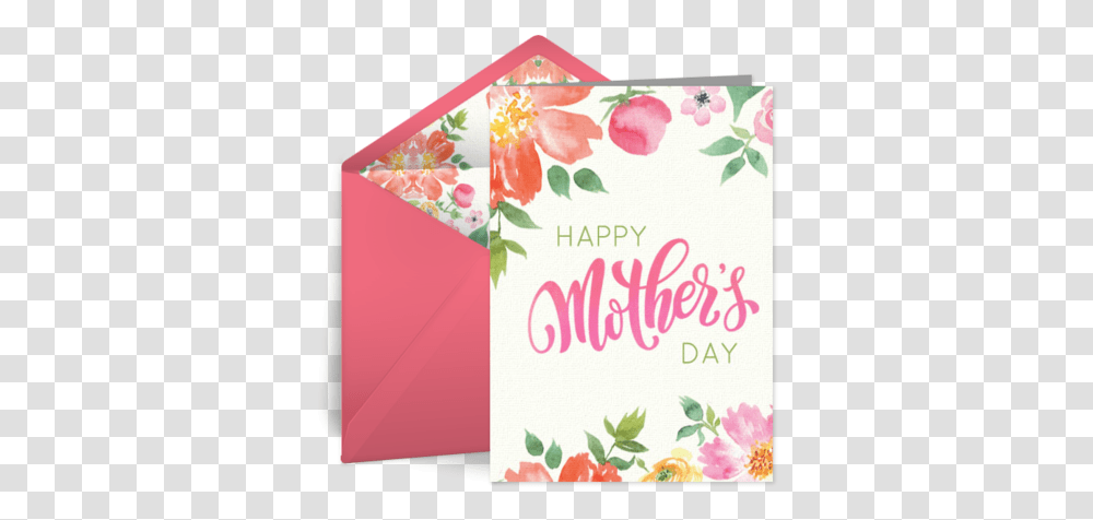 Watercolor Bouquet Free Mothers Day Ecard Mother's Mothers Day Vector Black And White, Envelope, Mail, Greeting Card Transparent Png