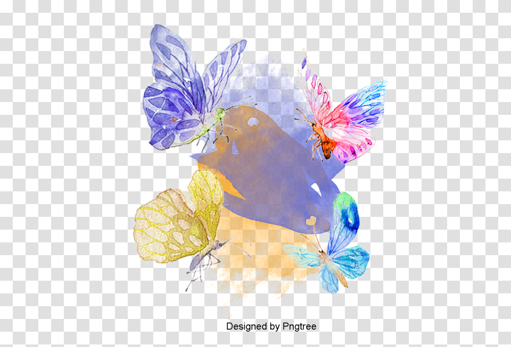 Watercolor Butterfly, Floral Design, Pattern Transparent Png