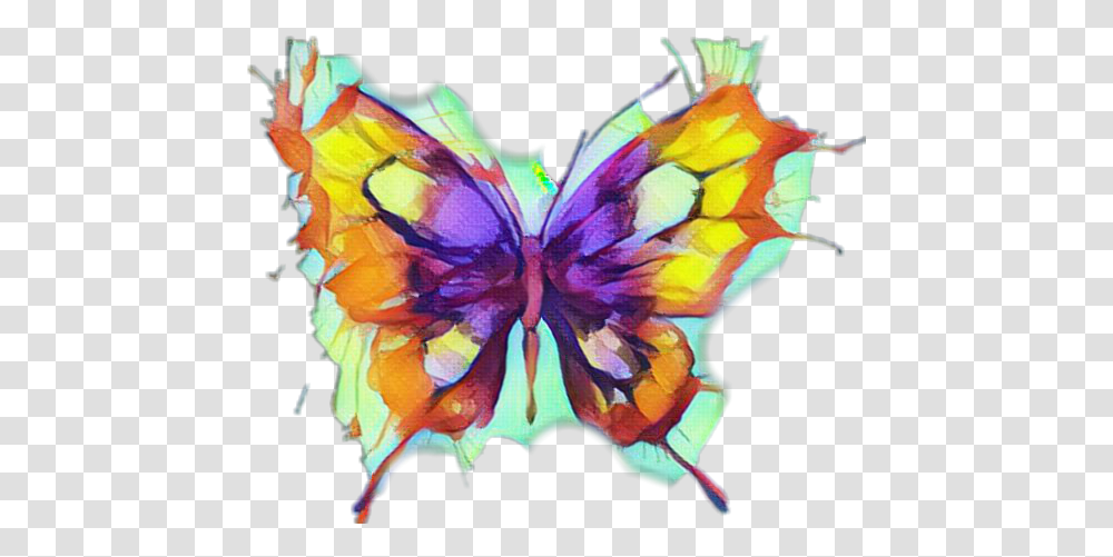 Watercolor Butterfly Sticker By Lovelyink210gmailcom, Pattern, Ornament, Fractal, Purple Transparent Png