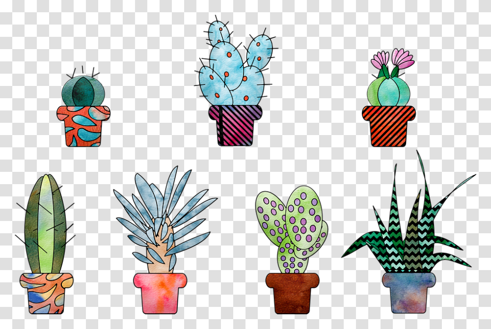 Watercolor Cactus Cactus In Pot Cactus Watercolor, Honey Bee, Animal, Pattern Transparent Png