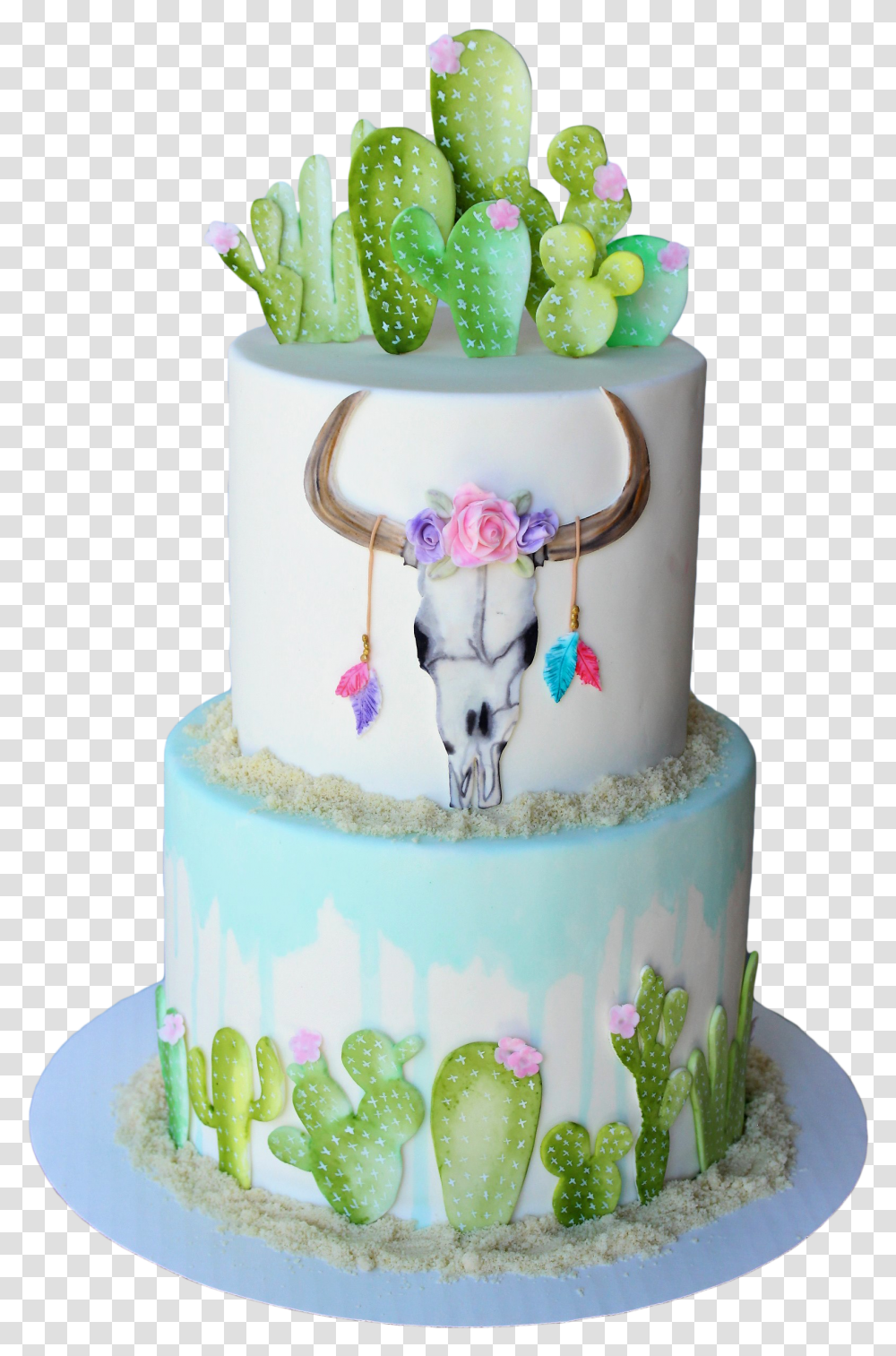 Watercolor Cactus Desert Cake Tutorial Watercolor Cactus Cake, Dessert, Food, Birthday Cake, Wedding Cake Transparent Png