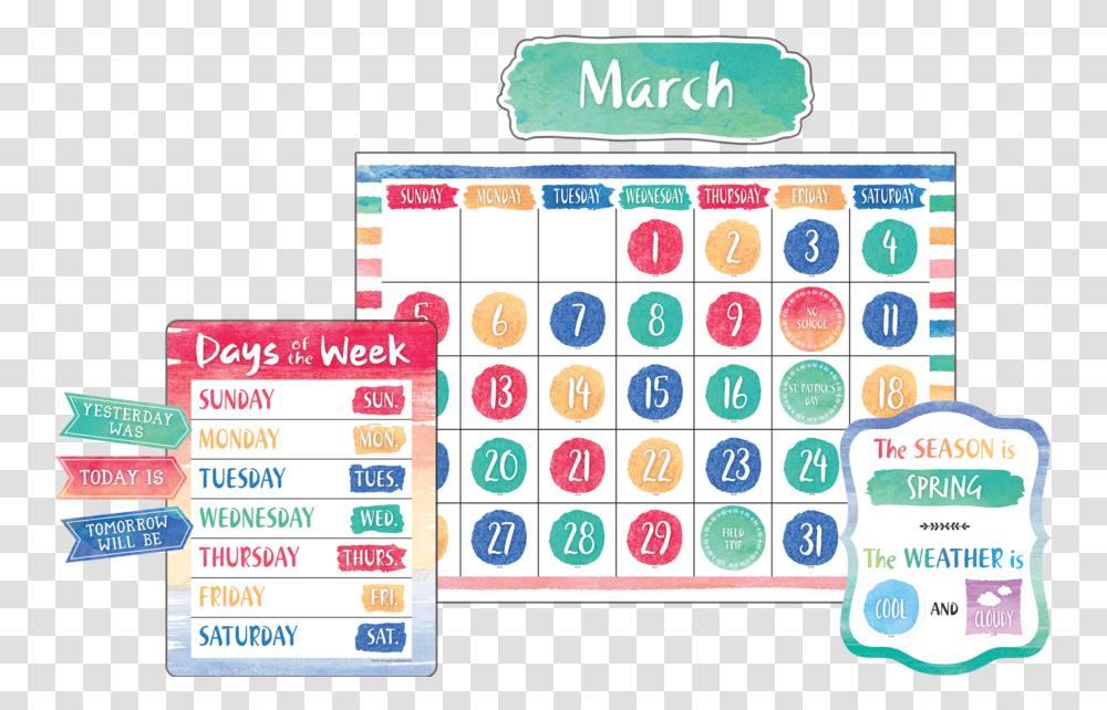 Watercolor Calendar Bulletin Board Las Cuatro Milpas, Text Transparent Png